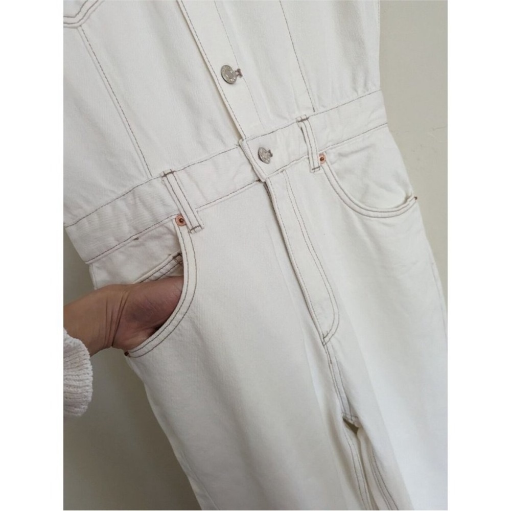 Zara long denim lapel collar jumpsuit 8197 217 - Picture 16 of 16